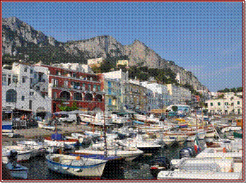 Capri, vue sur Marina Grande, son port