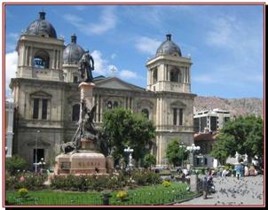 LA PAZ, place Murillo, la Cathdrale