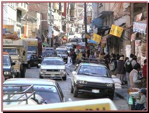 LA PAZ, circulation encombre