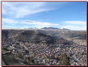 Vue panoramique de LA PAZ, Bolivie