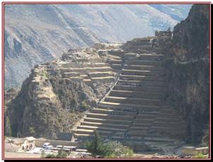OLLANTAYTAMBO, vue arienne sur le site