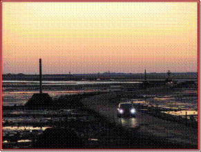 Coucher de soleil sur le Gois