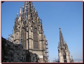 Vue sur les flches depuis les toits de la Cathdrale