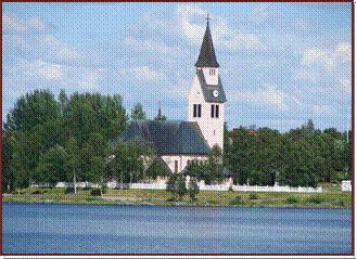 L'glise rose d'Arjeplog
