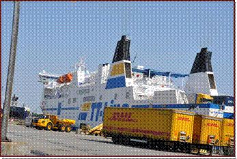 Le bateau de la compagnie TTLines