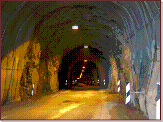 Un des nombreux tunnels de la E6