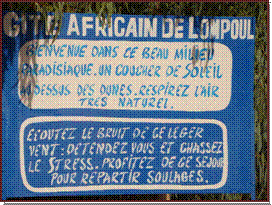 Panneau d'accueil  Loumpoul
