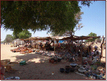 Stand de poteries et de vannerie