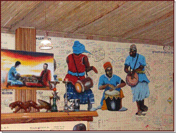 Dcoration et graffitis du restaurant